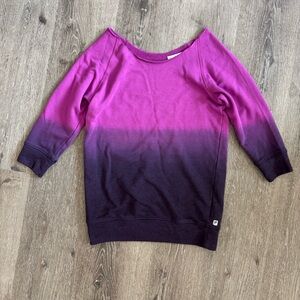Fabletics Purple Ombre 3/4 sleeve Sweatshirt XS